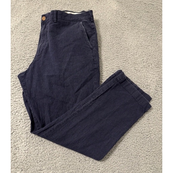 J. CREW Sutton Chino Pants Mens 38 Navy Blue Flat‎ Front Dress Slacks Trousers - Picture 1 of 8